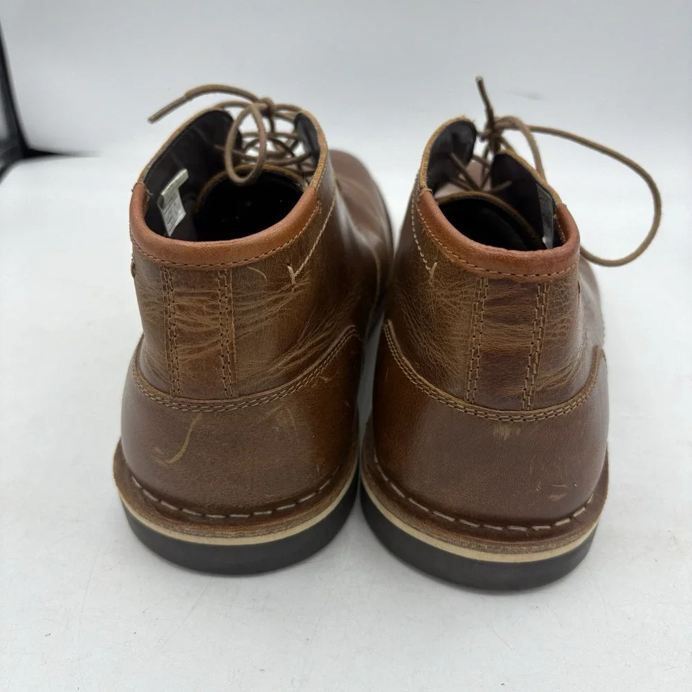 Steve Madden Chukka Boots Mens Size 9.5 Harken Cognac Leather Lace Up Brown